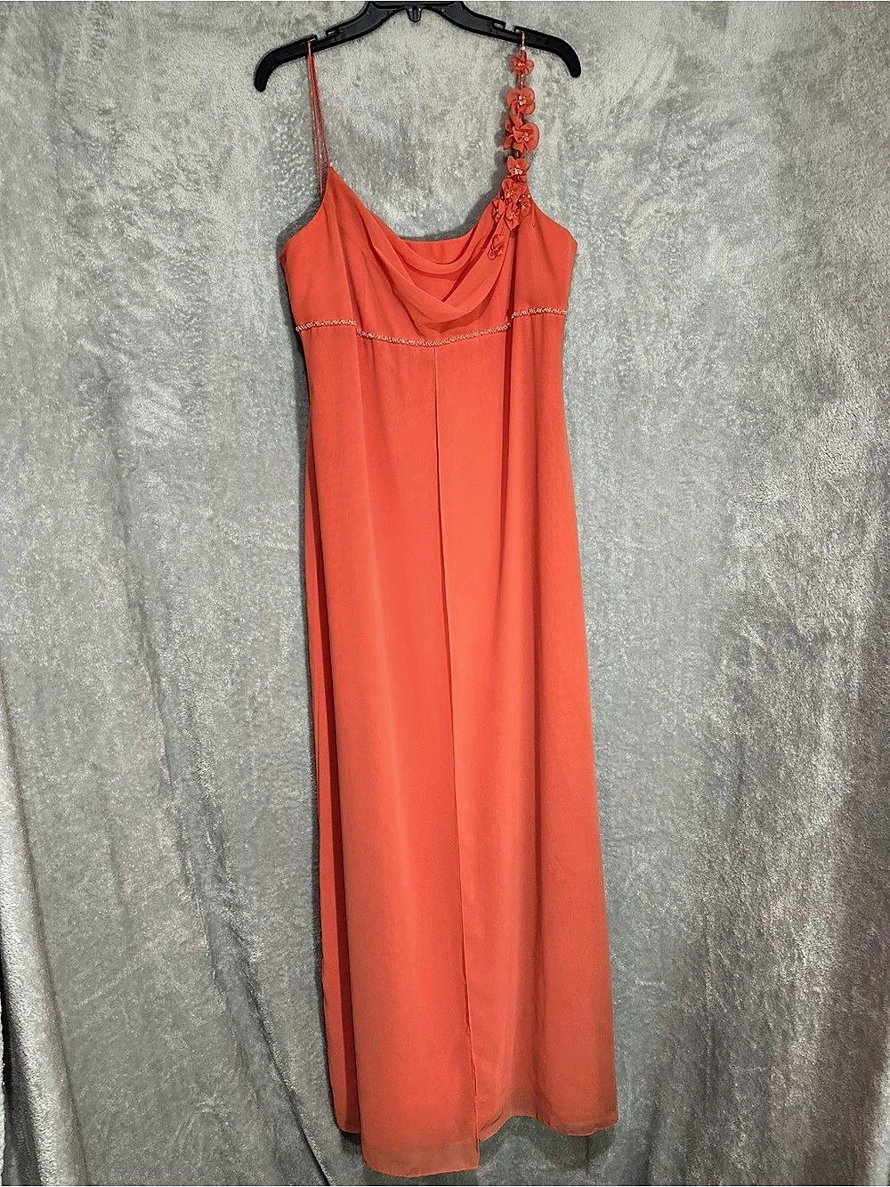 David's Bridal Women's Orange Maxi Dress Size 12 Like New